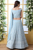Fascinating Sky Blue Sequins Georgette Festival Wear Lehenga Choli