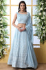 Fascinating Sky Blue Sequins Georgette Festival Wear Lehenga Choli