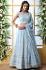 Fascinating Sky Blue Sequins Georgette Festival Wear Lehenga Choli