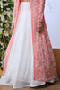 Wonderful White Georgette Party Wear Crop Top Lehenga With Shrug