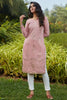 Incredible Pink Mukaish Work Cotton Casual Wear Kurti