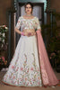 Adorable White Thread Work Cotton Wedding Wear Lehenga Choli