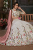 Adorable White Thread Work Cotton Wedding Wear Lehenga Choli
