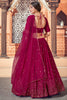Awesome Deep Pink Thread Work Georgette Bridesmaid Lehenga Choli