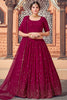 Awesome Deep Pink Thread Work Georgette Bridesmaid Lehenga Choli