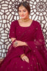 Awesome Deep Pink Thread Work Georgette Bridesmaid Lehenga Choli