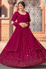 Awesome Deep Pink Thread Work Georgette Bridesmaid Lehenga Choli