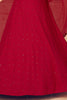 Impressive Red Sequins Georgette Wedding Lehenga Choli With Dupatta
