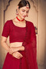 Impressive Red Sequins Georgette Wedding Lehenga Choli With Dupatta