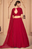 Impressive Red Sequins Georgette Wedding Lehenga Choli With Dupatta