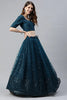 Tantalizing Teal Blue Embroidered Net Reception Wear Lehenga Choli