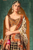 Fabulous Dark Brown Digital Printed Silk Wedding Lehenga Choli