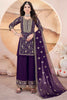 Fascinating Purple Embroidered Georgette Eid Special Palazzo Suit