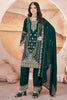 Fascinating Green Embroidered Georgette Eid Special Pant Suit