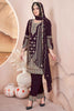 Fascinating Wine Embroidered Georgette Pakistani Suit With Dupatta