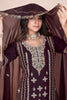 Fascinating Wine Embroidered Georgette Pakistani Suit With Dupatta