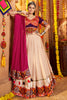 Fabulous Beige Embroidered Rayon Navratri Special Lehenga Choli