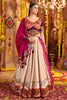 Fabulous Beige Embroidered Rayon Navratri Special Lehenga Choli