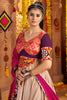 Fabulous Beige Embroidered Rayon Navratri Special Lehenga Choli