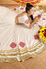 Alluring White Mirror Work Rayon Traditional Lehenga Choli With Dupatta