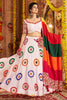 Lovely White Thread Work Navratri Wear Lehenga Choli With Dupatta