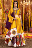 Fascinating Mustard Yellow Mirror Work Cotton Navratri Lehenga Choli