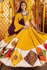 Fascinating Mustard Yellow Mirror Work Cotton Navratri Lehenga Choli