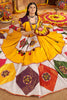 Fascinating Mustard Yellow Mirror Work Cotton Navratri Lehenga Choli