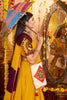 Fascinating Mustard Yellow Mirror Work Cotton Navratri Lehenga Choli