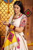 Charming White Thread Work Cotton Navratri Special Lehenga Choli