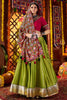 Glamorous Green Silk Festival Wear Lehenga Choli With Thread Work Dupatta