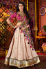 Fabulous Beige Thread Work Cotton Navratri Wear Lehenga Choli