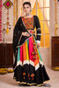 Marvelous Black Thread Work Cotton Navratri Wear Lehenga Choli With Dupatta