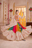 Pretty Beige Thread Work Cotton Traditional Lehenga Choli With Dupatta