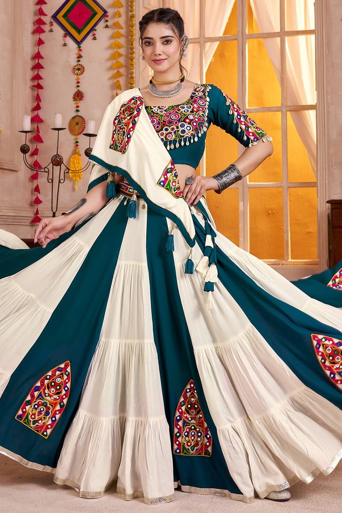 Dazzling Multi-Color Kutchi Work Cotton Festival Wear Lehenga Choli 
