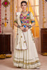 Superb White Cotton Navratri Special Lehenga With Kutchi Work Choli