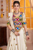 Superb White Cotton Navratri Special Lehenga With Kutchi Work Choli