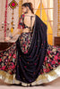 Sweet Black Floral Printed Cotton Navratri Special Lehenga Choli With Dupatta