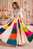 Elegant White Cotton Navratri Lehenga With Mirror Work Choli And Jacket