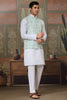 Rich White Thread Embroidered Silk Wedding For Men Kurta With Pant And Jacket