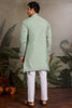 Charming Pista Green Thread Work Viscose Event Wear Men Kurta