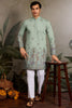 Charming Pista Green Thread Work Viscose Event Wear Men Kurta