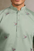 Charming Pista Green Thread Work Viscose Event Wear Men Kurta