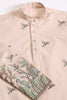 Alluring Beige Thread Embroidered Viscose Traditional Men Kurta