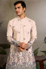 Alluring Beige Thread Embroidered Viscose Traditional Men Kurta