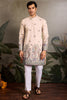 Alluring Beige Thread Embroidered Viscose Traditional Men Kurta