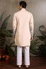 Alluring Beige Thread Embroidered Viscose Traditional Men Kurta