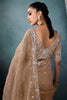 Dazzling Light Brown Hand Work Tissue Silk Wedding Wear Saree