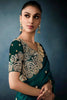 Wonderful Teal-Green Sequins Work Tissue Silk Event Wear Saree