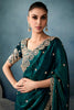 Wonderful Teal-Green Sequins Work Tissue Silk Event Wear Saree